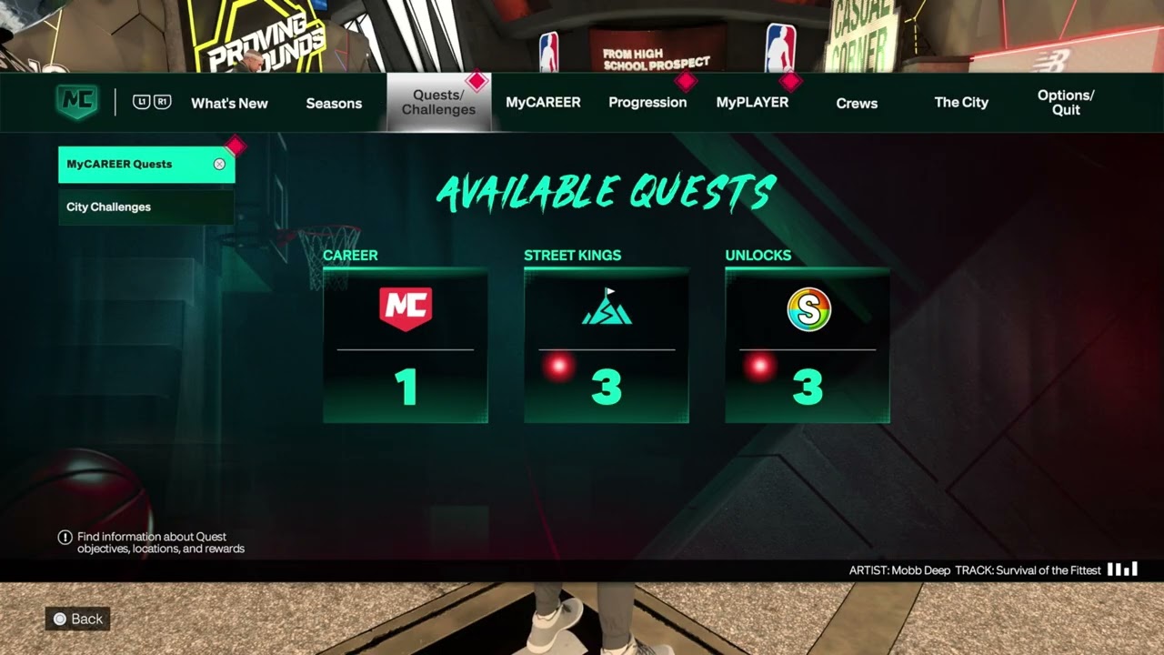 NBA 2K27 MyCAREER quests, challenges and rewards menu