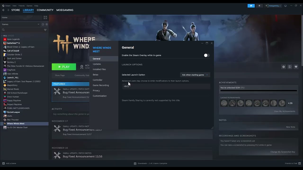 Where Winds Meet crashing or not launching on Steam troubleshooting