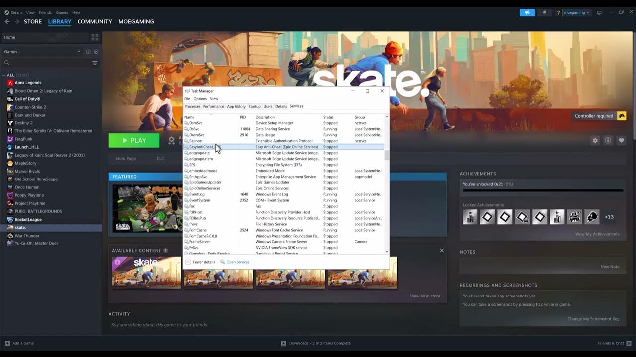 Moe Gaming Skate video thumbnail, EA connection error
