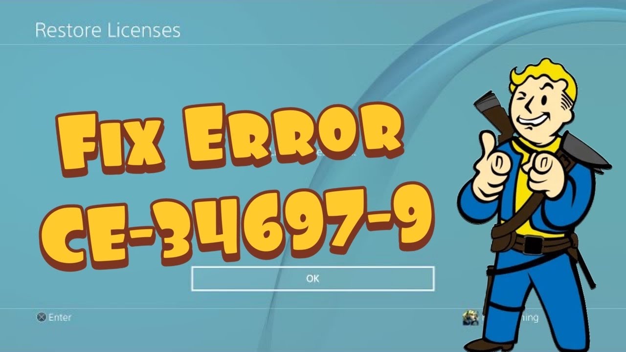 PS4 error CE-34697-9 hard drive troubleshooting