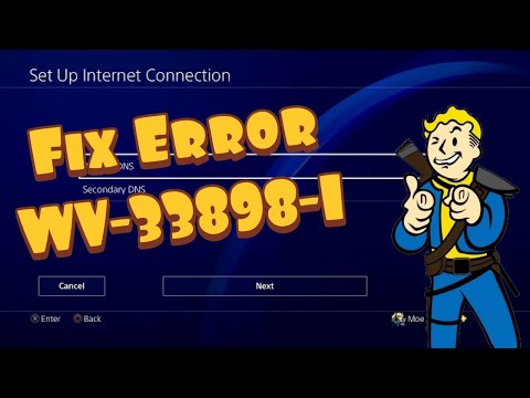PS4 error WV-33898-1 server connection troubleshooting