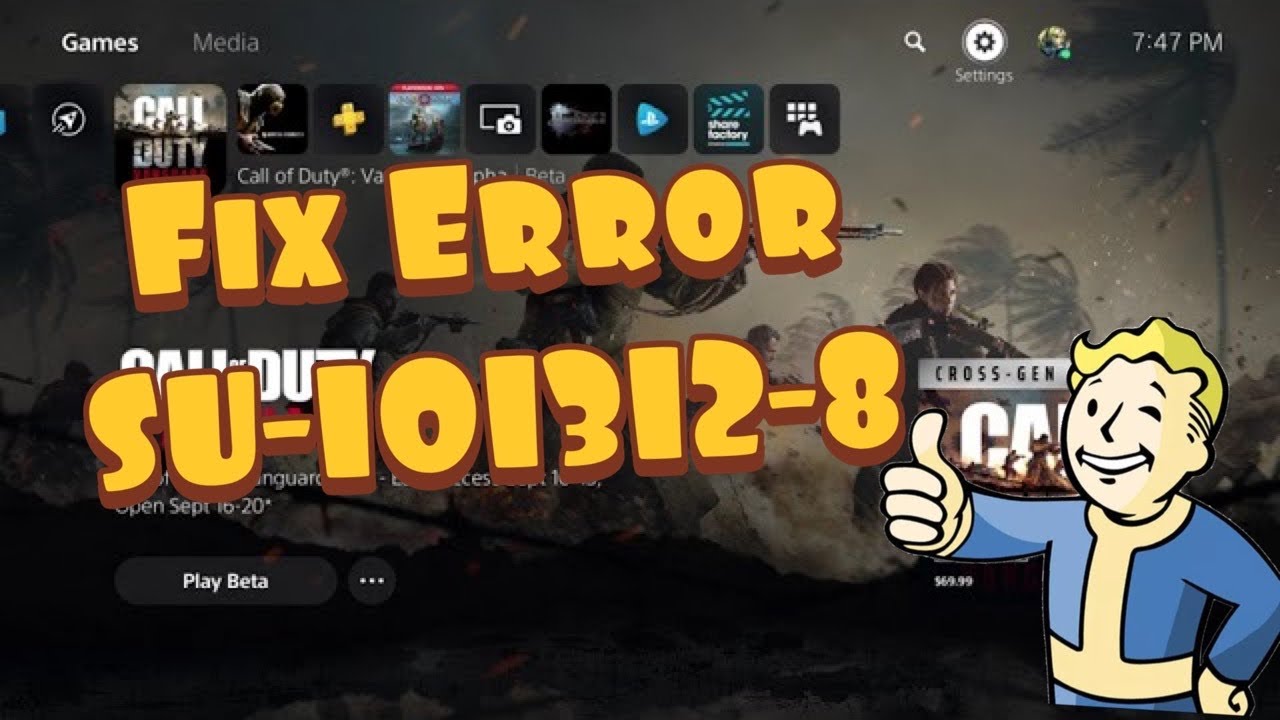 PS5 system update error SU-101312-8 and Blu-ray drive detection