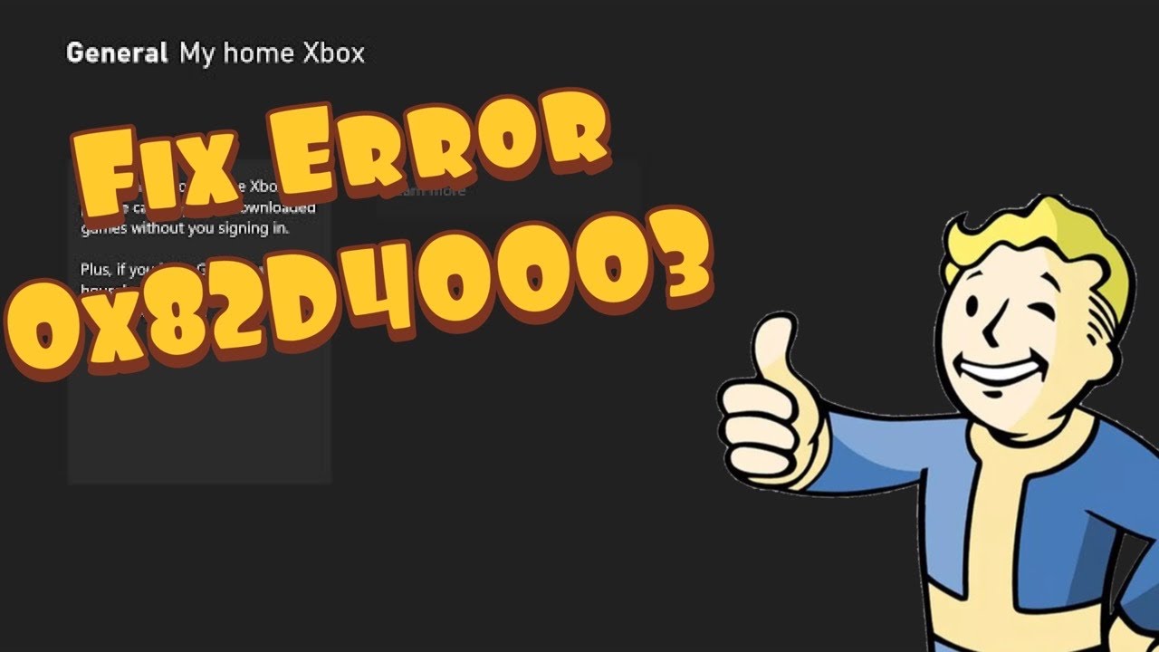 Xbox license troubleshooting for error 0x82D40003