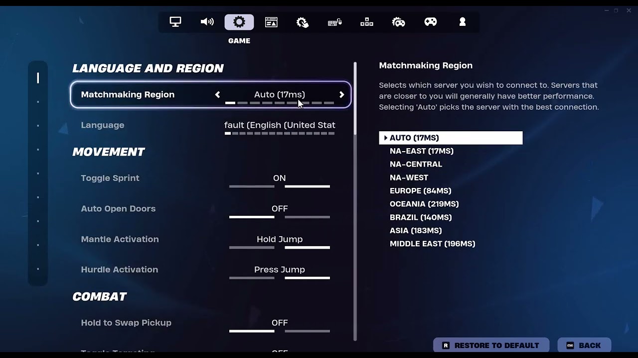 Fortnite matchmaking region setting for error 3
