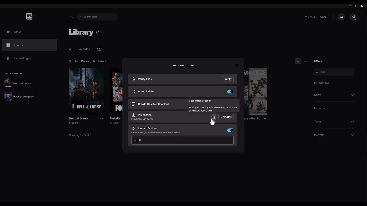 Hell Let Loose stuck on loading screen troubleshooting in Epic Games Launcher