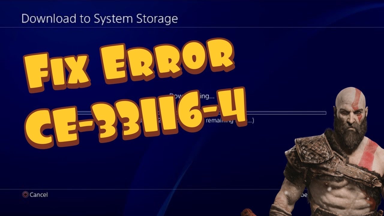 PS4 error CE-33116-4 cloud save troubleshooting