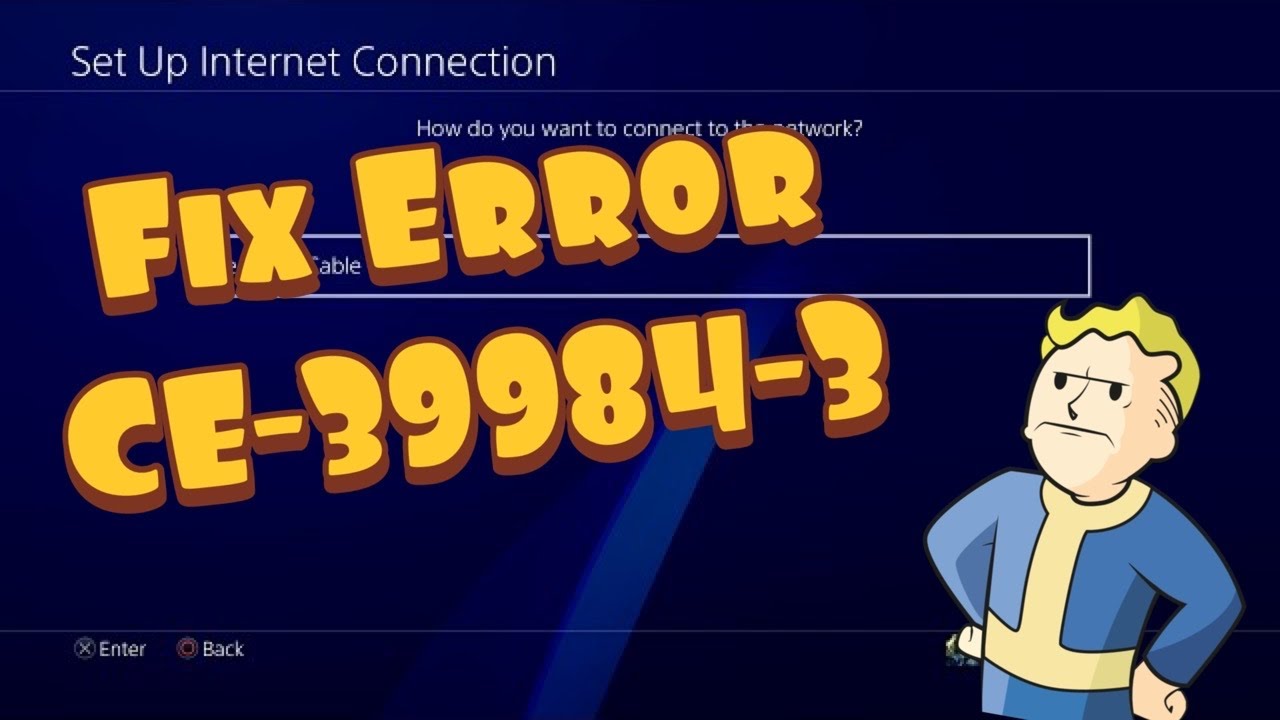 PS4 network settings for error CE-39984-3