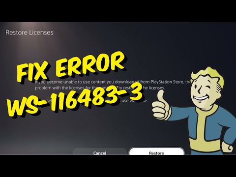PS5 DLC license troubleshooting for error WS-116483-3