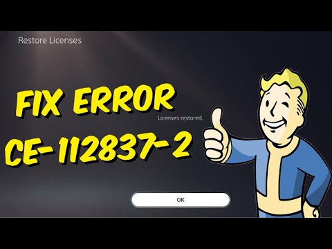 PS5 screen showing error CE-112837-2 troubleshooting