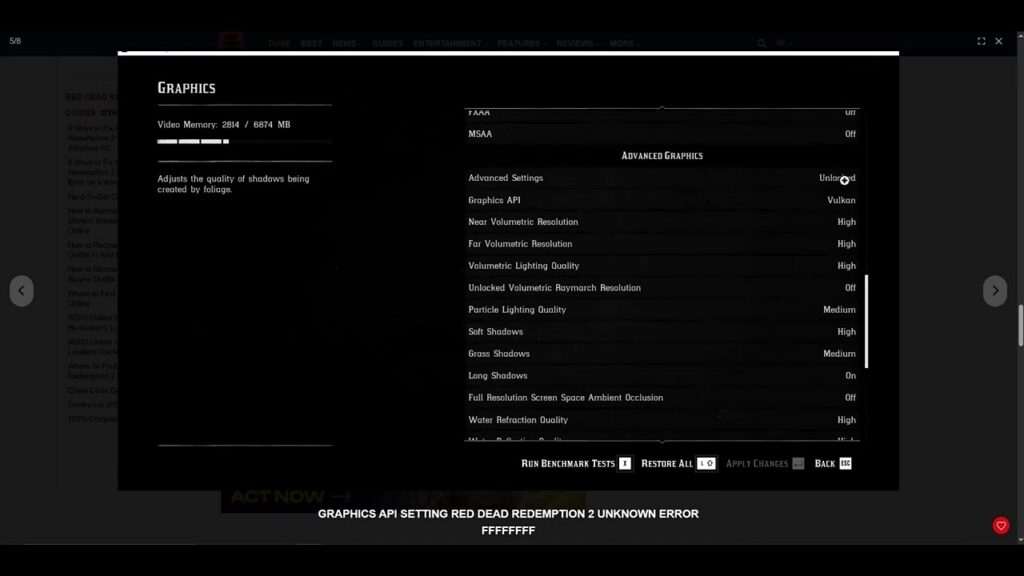 Fix Red Dead Redemption 2 Error FFFFFFFF on PC